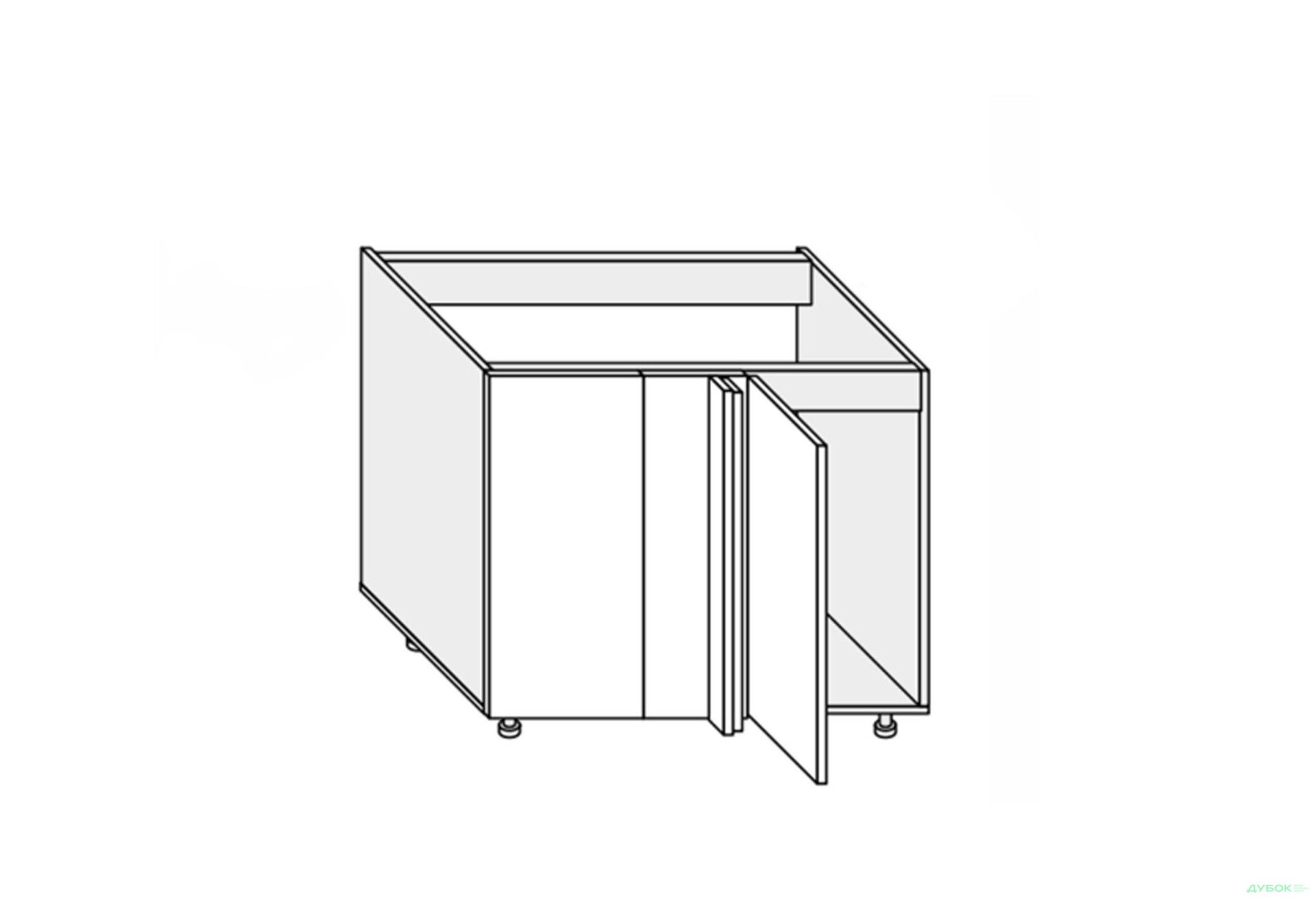 Изображение 1 - Низ угол Н 90°/820x1000x600 1дв правый Миллениум / Millenium МироМарк