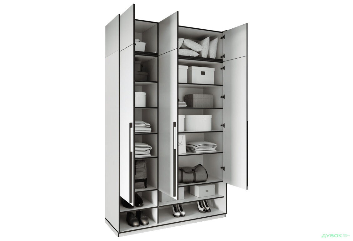 Шкаф Moreli Ramo / Рамо R-0005 3-дверный с полками и антресолью 148,4 см, белый - Изображение 5 Изображение 5 - Шкаф Moreli Ramo / Рамо R-0005 3-дверный с полками и антресолью 148,4 см, белый