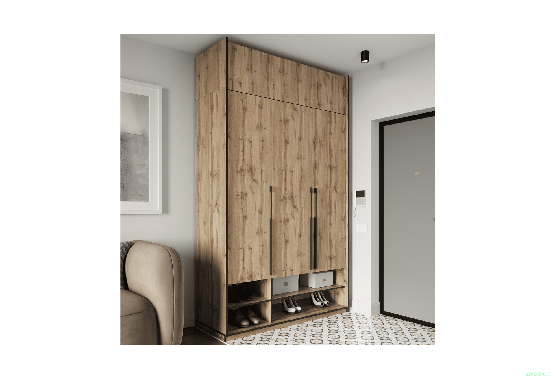 Шкаф Moreli Ramo / Рамо R-0005 3-дверный с полками и антресолью 148,4 см, дуб аппалачи - Изображение 2 Изображение 2 - Шкаф Moreli Ramo / Рамо R-0005 3-дверный с полками и антресолью 148,4 см, дуб аппалачи