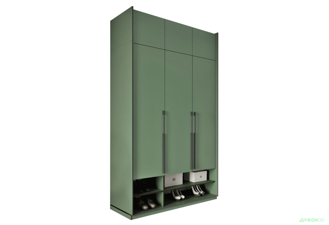 Шкаф Moreli Ramo / Рамо R-0005 3-дверный с полками и антресолью 148,4 см, зеленый дымчатый - Изображение 1 Изображение 1 - Шкаф Moreli Ramo / Рамо R-0005 3-дверный с полками и антресолью 148,4 см, зеленый дымчатый