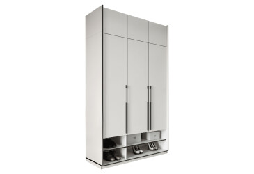 Шафа Moreli Ramo / Рамо R-0006 3-дверна зі штангою, полицями та антресоллю 148,4 см, біла