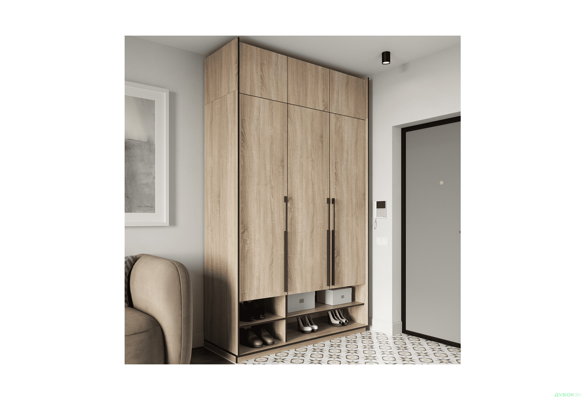 Шкаф Moreli Ramo / Рамо R-0006 3-дверный со штангой, полками и антресолью 148,4 см, дуб сонома - Изображение 2 Изображение 2 - Шкаф Moreli Ramo / Рамо R-0006 3-дверный со штангой, полками и антресолью 148,4 см, дуб сонома