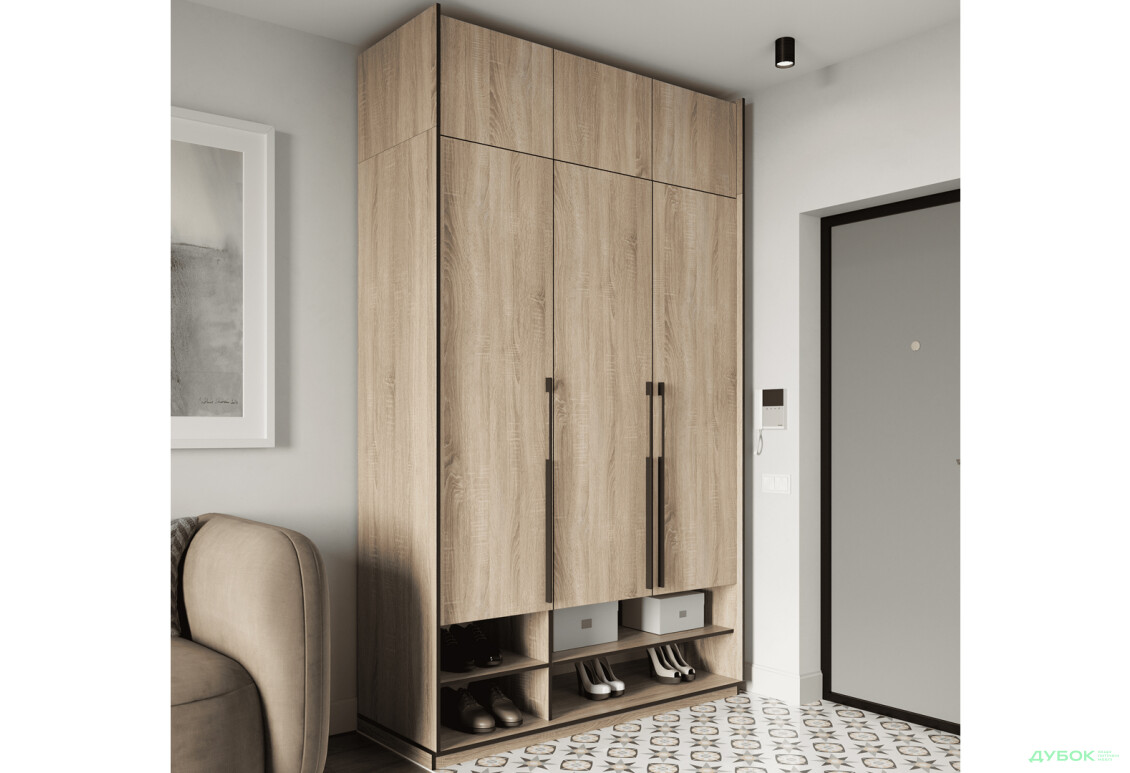 Шкаф Moreli Ramo / Рамо R-0006 3-дверный со штангой, полками и антресолью 148,4 см, дуб сонома - Изображение 2 Изображение 2 - Шкаф Moreli Ramo / Рамо R-0006 3-дверный со штангой, полками и антресолью 148,4 см, дуб сонома