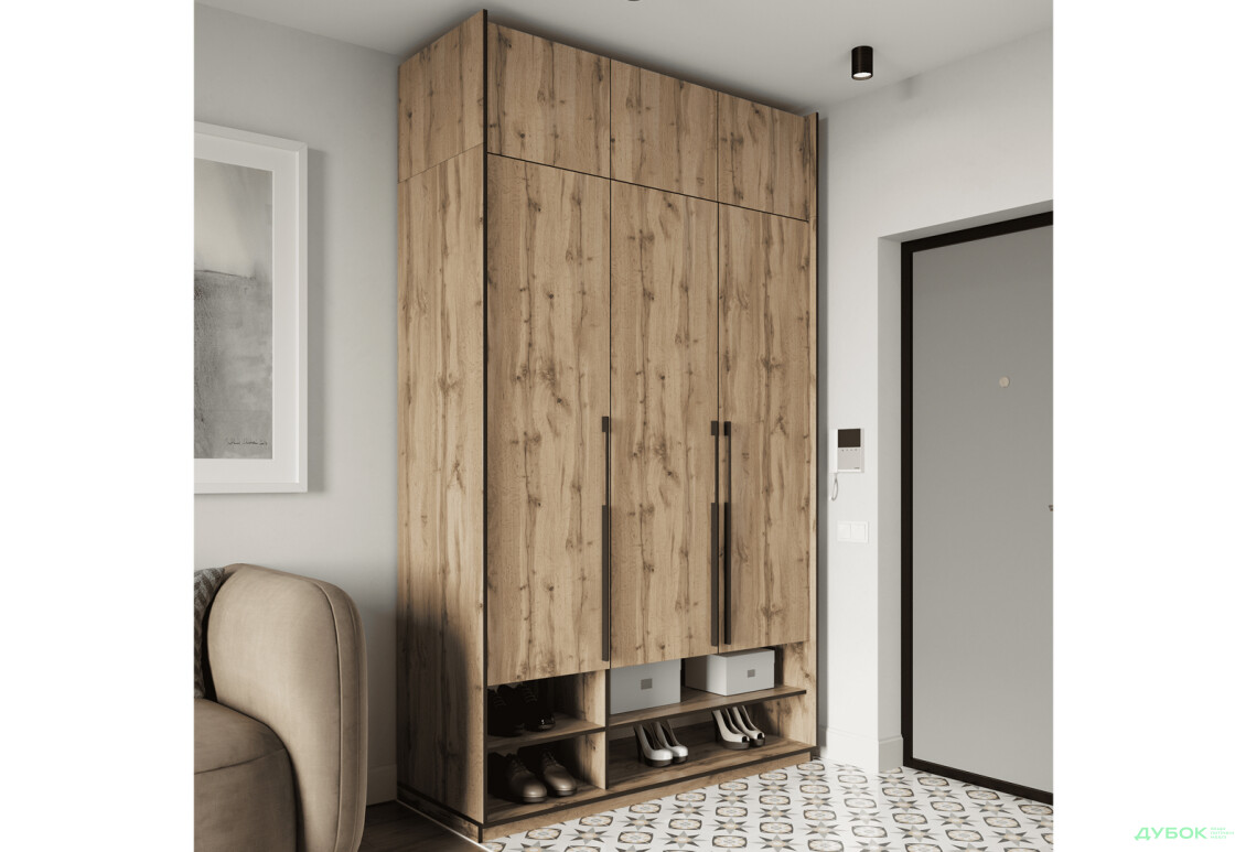 Шкаф Moreli Ramo / Рамо R-0006 3-дверный со штангой, полками и антресолью 148,4 см, дуб аппалачи - Изображение 2 Изображение 2 - Шкаф Moreli Ramo / Рамо R-0006 3-дверный со штангой, полками и антресолью 148,4 см, дуб аппалачи