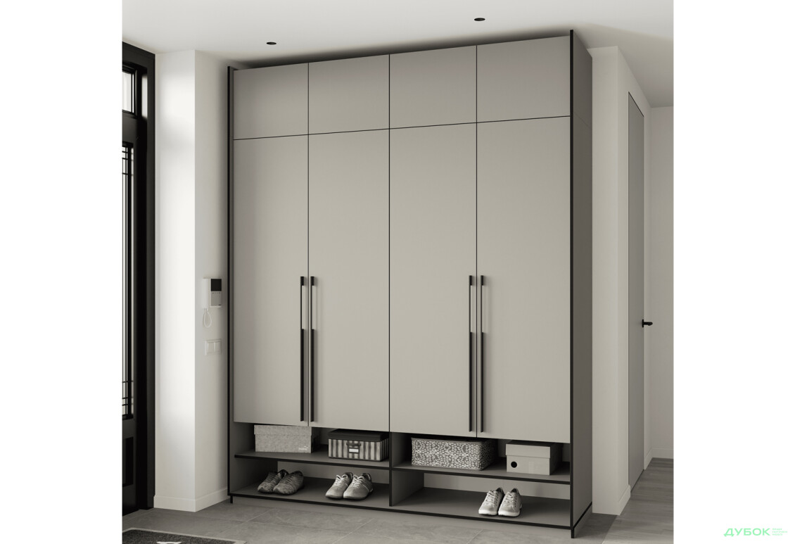 Шафа Moreli Ramo / Рамо R-0007 4-дверна з полицями та антресоллю 196,8 см, кашемір - Зображення 2 Зображення 2 - Шафа Moreli Ramo / Рамо R-0007 4-дверна з полицями та антресоллю 196,8 см, кашемір