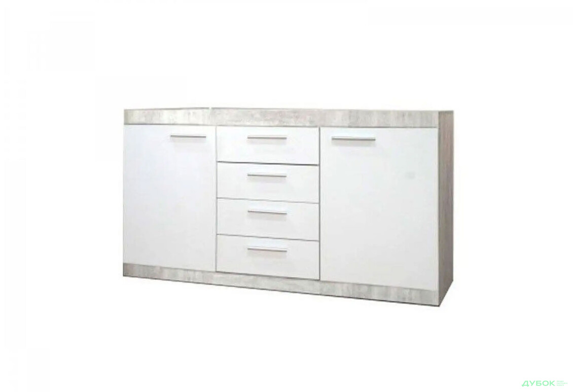 Комод ВМК Кетлін KOM2D4S з 2 дверцятами і 4 шухлядами 119 см, бетон / німфеа альба - Зображення 1 Зображення 1 - Комод ВМК Кетлін KOM2D4S з 2 дверцятами і 4 шухлядами 119 см, бетон / німфеа альба