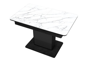 Стол кухонный Jam Бостон Т раскладной, 140/180 см, бетон черный / бриллиант