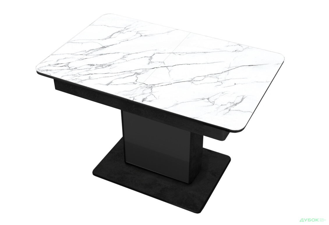 Стіл кухонний Jam Бостон Т розкладний, 140 / 180 см, бетон чорний / діамант