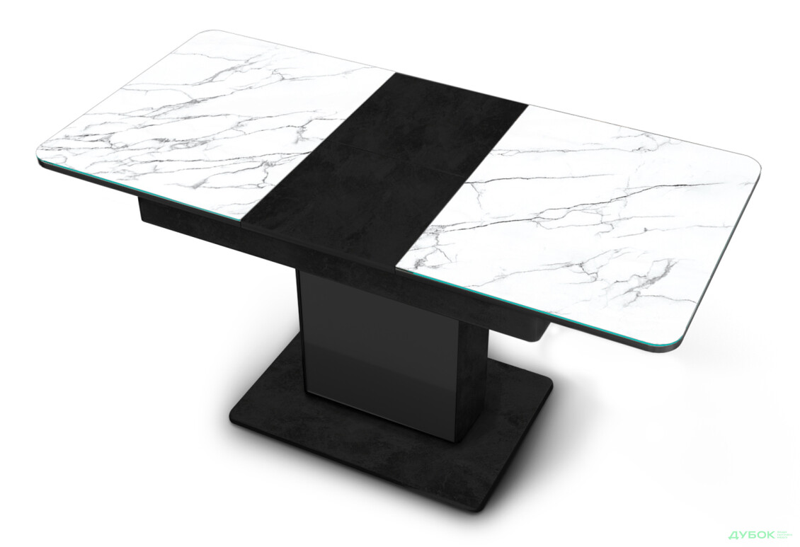 Зображення 3 - Стіл кухонний Jam Бостон Т розкладний, 140 / 180 см, бетон чорний / діамант