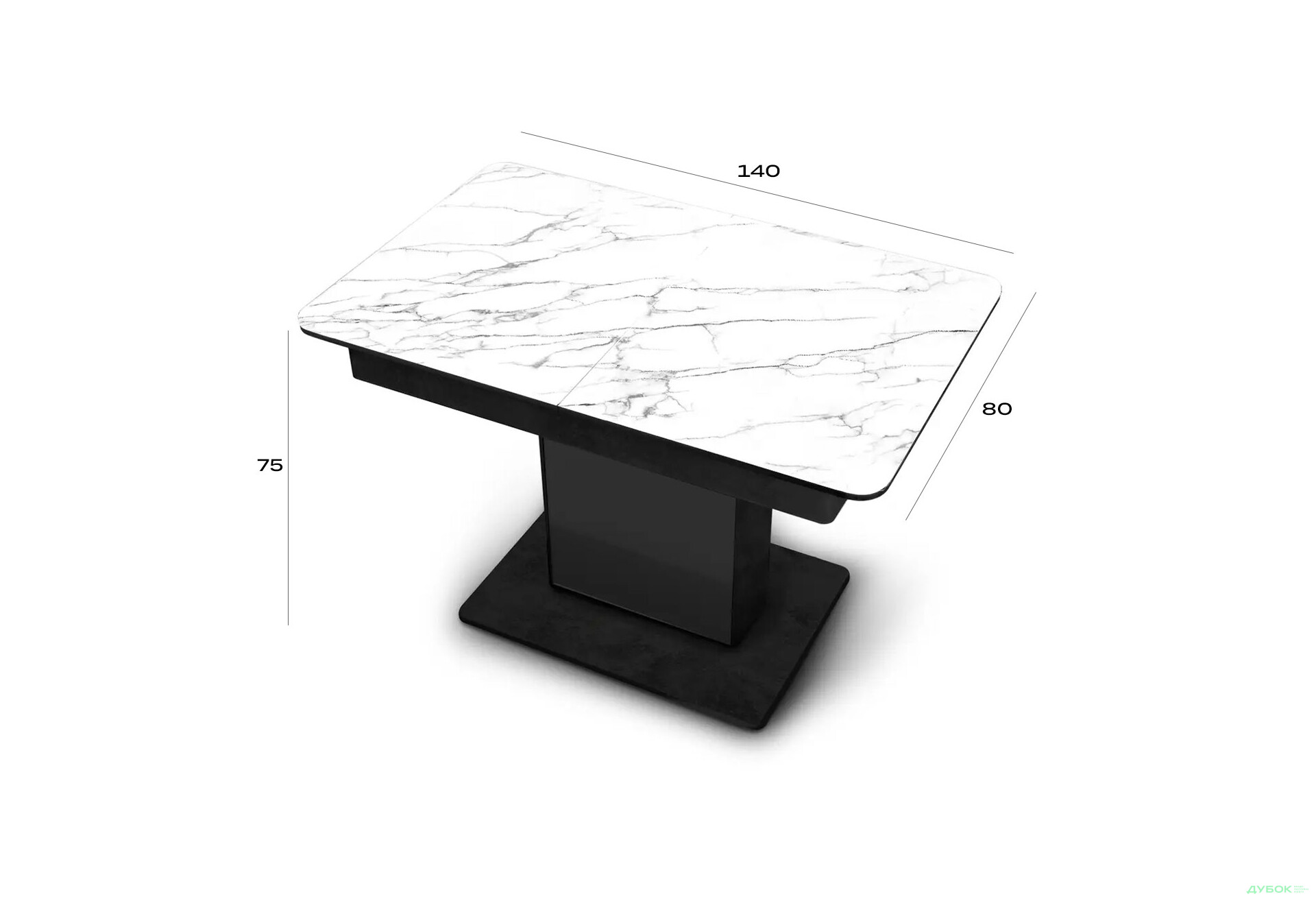 Стіл кухонний Jam Бостон Т розкладний, 140 / 180 см, бетон чорний / діамант - Зображення 6 Зображення 6 - Стіл кухонний Jam Бостон Т розкладний, 140 / 180 см, бетон чорний / діамант