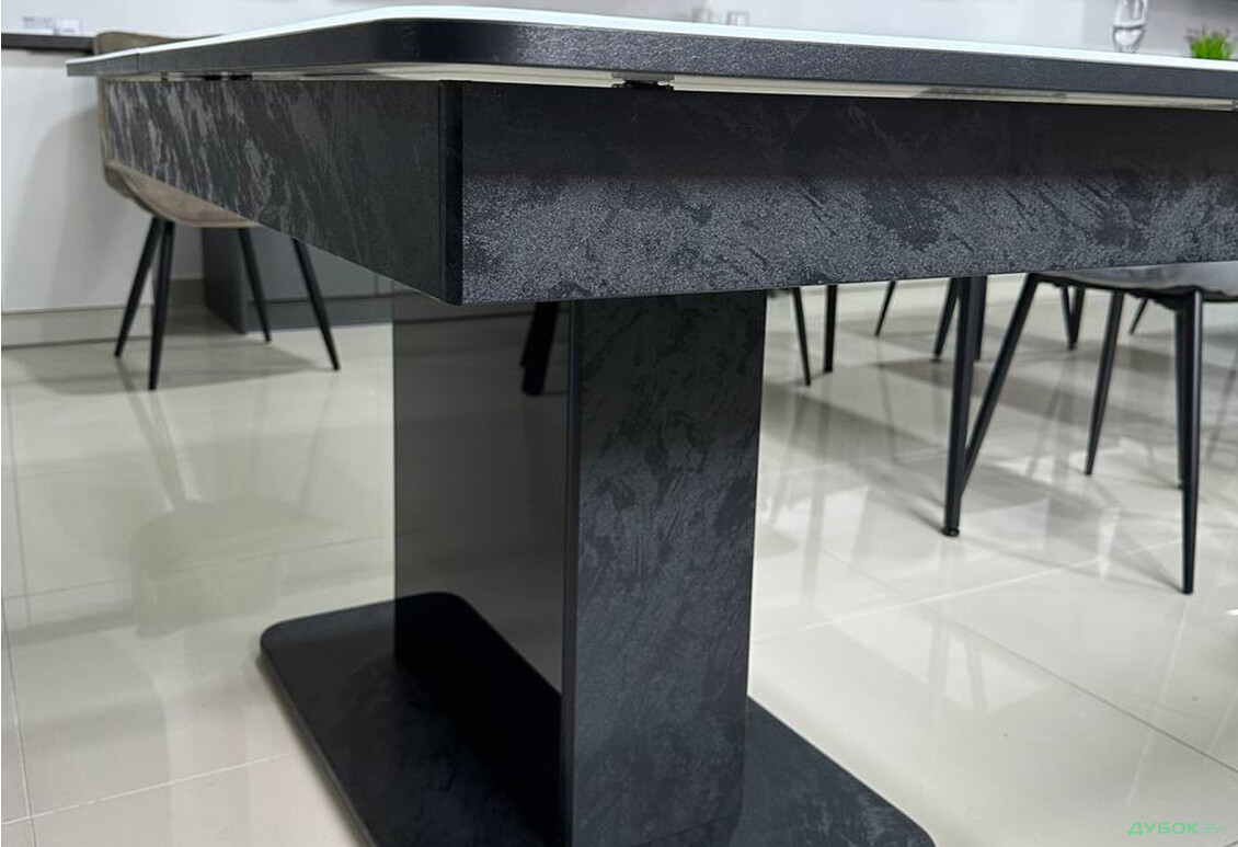 Стіл кухонний Jam Бостон Т розкладний, 140 / 180 см, бетон чорний / діамант - Зображення 10 Зображення 10 - Стіл кухонний Jam Бостон Т розкладний, 140 / 180 см, бетон чорний / діамант