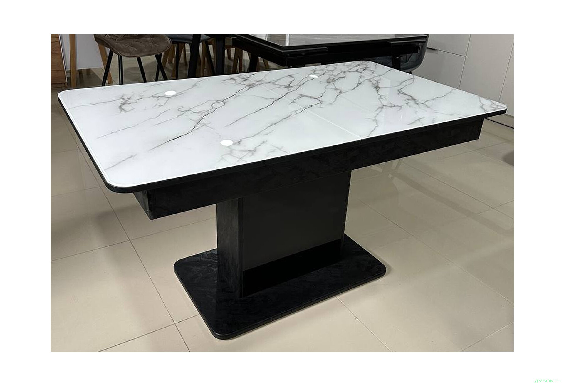 Стіл кухонний Jam Бостон Т розкладний, 140 / 180 см, бетон чорний / діамант - Зображення 8 Зображення 8 - Стіл кухонний Jam Бостон Т розкладний, 140 / 180 см, бетон чорний / діамант