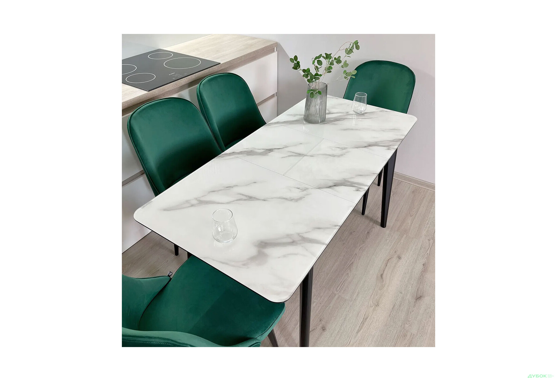 Стіл кухонний Jam Честер розкладний 120 / 160 см, чорний 38М / діамант - Зображення 5 Зображення 5 - Стіл кухонний Jam Честер розкладний 120 / 160 см, чорний 38М / діамант