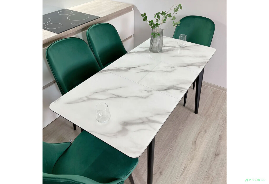 Стіл кухонний Jam Честер розкладний 120 / 160 см, чорний 38М / діамант - Зображення 5 Зображення 5 - Стіл кухонний Jam Честер розкладний 120 / 160 см, чорний 38М / діамант