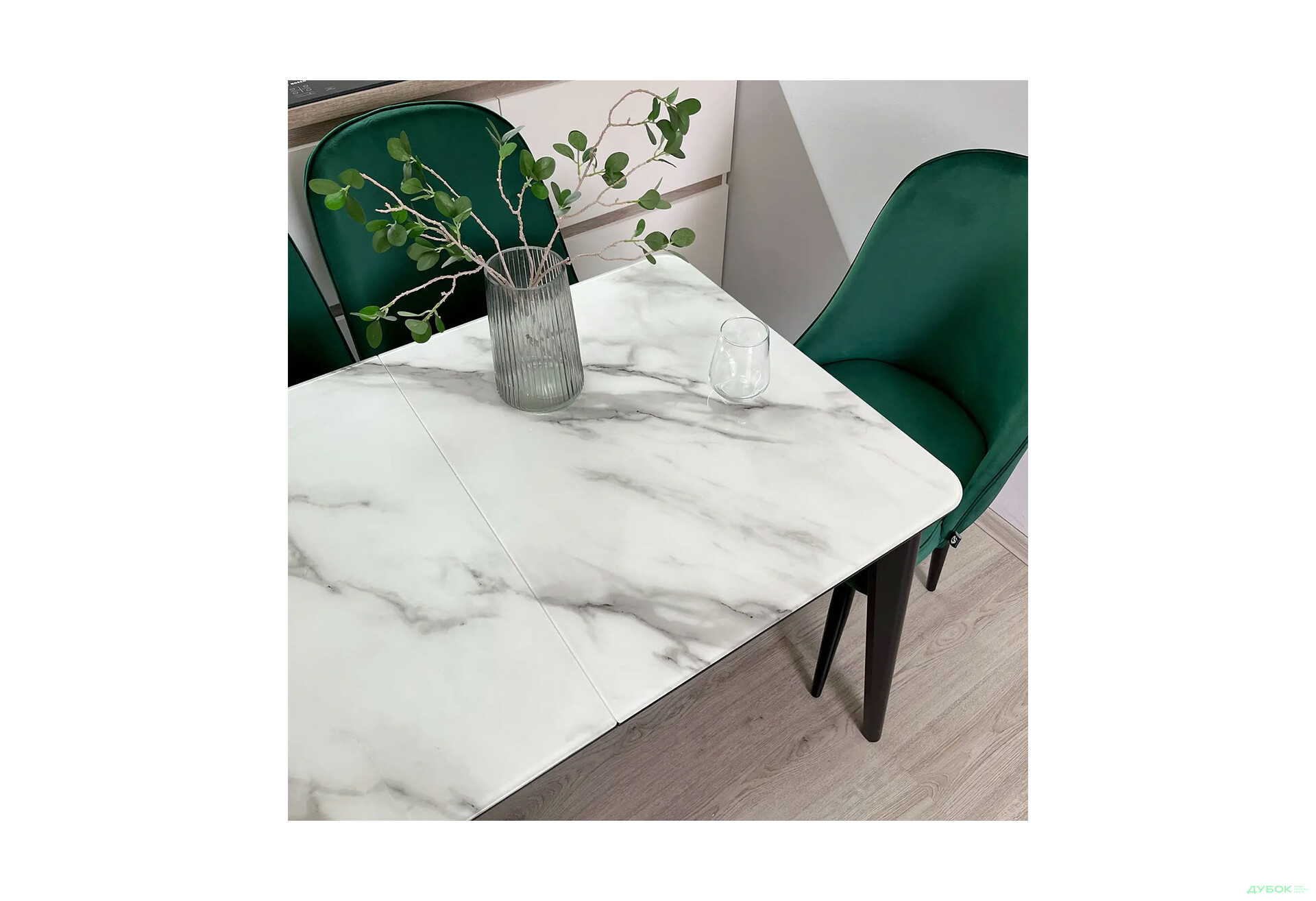 Стіл кухонний Jam Честер розкладний 120 / 160 см, чорний 38М / діамант - Зображення 6 Зображення 6 - Стіл кухонний Jam Честер розкладний 120 / 160 см, чорний 38М / діамант