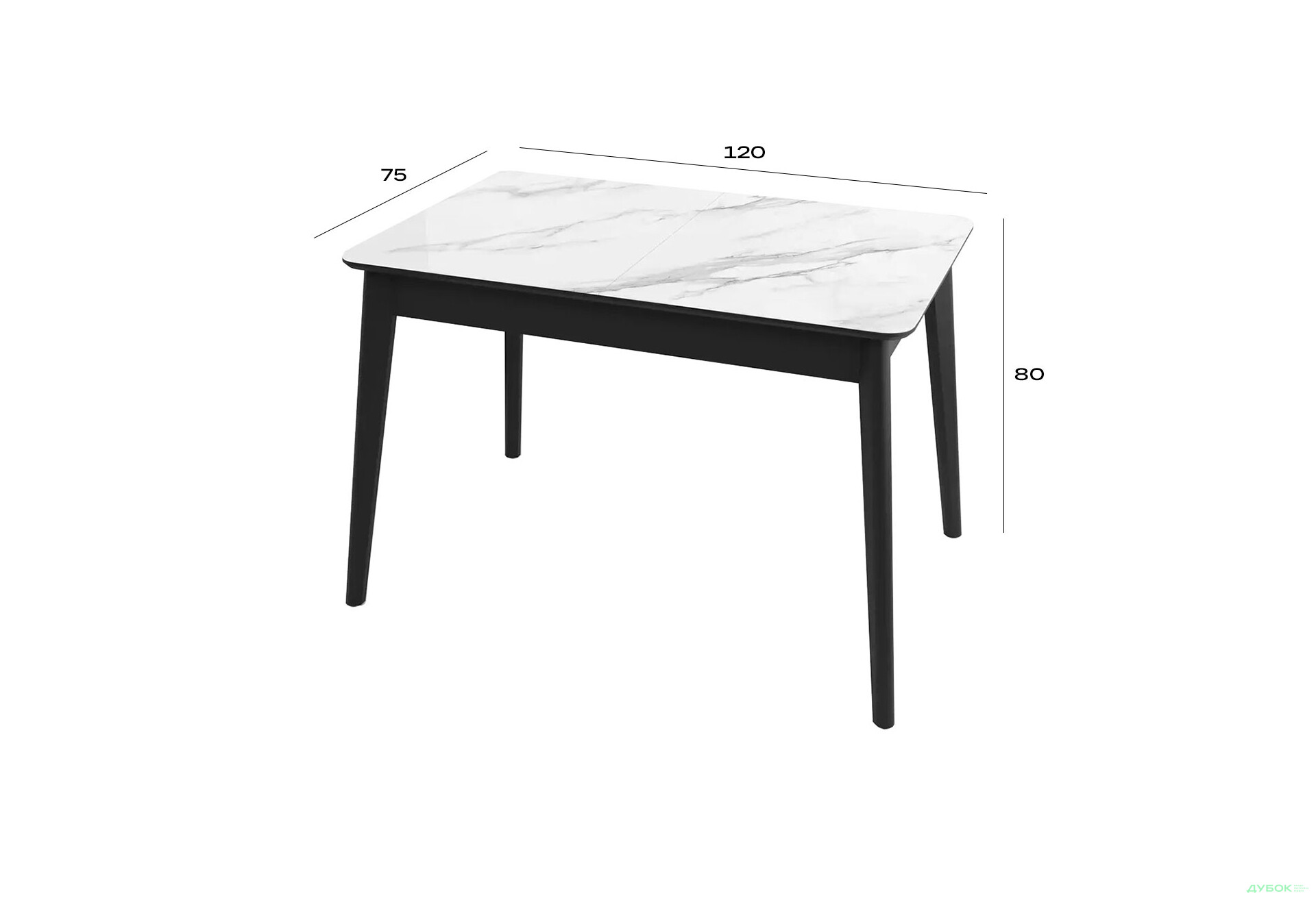 Стіл кухонний Jam Честер розкладний 120 / 160 см, чорний 38М / діамант - Зображення 9 Зображення 9 - Стіл кухонний Jam Честер розкладний 120 / 160 см, чорний 38М / діамант