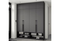 Шафа Moreli Ramo / Рамо R-0010 4-дверна зі штангою справа, полицями та антресоллю 196,8 см, антрацит - Зображення 2 Зображення 2 - Шафа Moreli Ramo / Рамо R-0010 4-дверна зі штангою справа, полицями та антресоллю 196,8 см, антрацит
