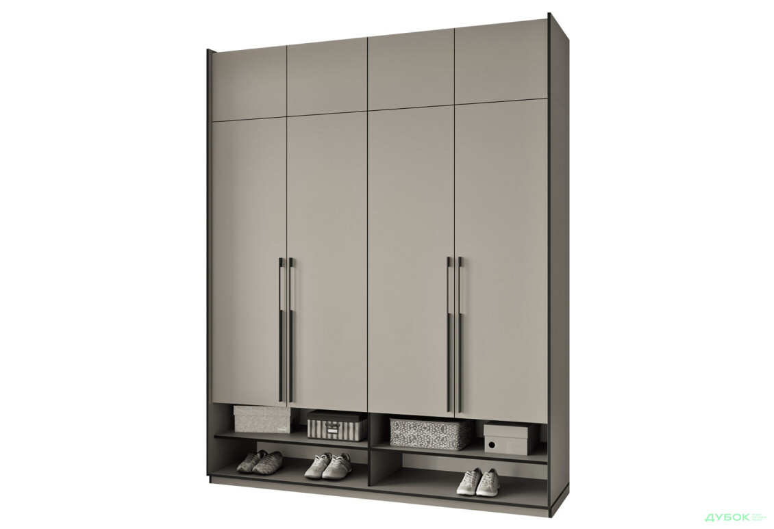 Шафа Moreli Ramo / Рамо R-0010 4-дверна зі штангою справа, полицями та антресоллю 196,8 см, кашемір - Зображення 1 Зображення 1 - Шафа Moreli Ramo / Рамо R-0010 4-дверна зі штангою справа, полицями та антресоллю 196,8 см, кашемір