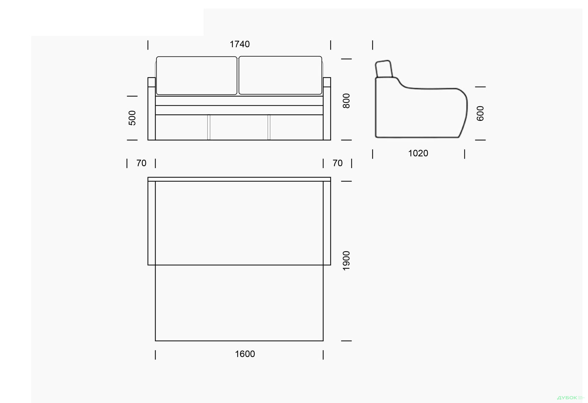 Диван Eurosof Монако / Monaco 160х190 см - Изображение 4 Изображение 4 - Диван Eurosof Монако / Monaco 160х190 см