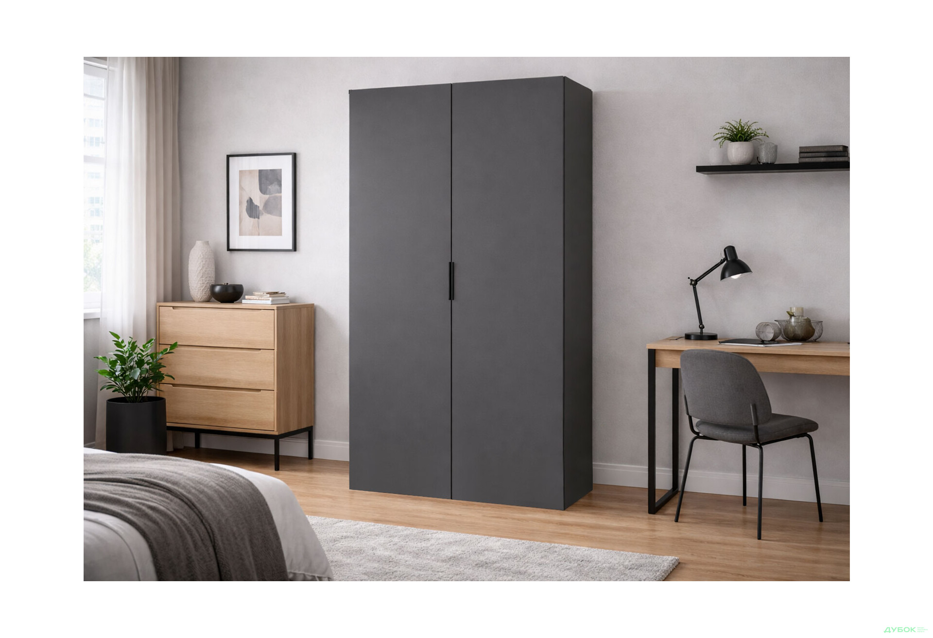 Изображение 2 - Шкаф Вип-Мастер Модус с 2 дверями 100 см, антрацит