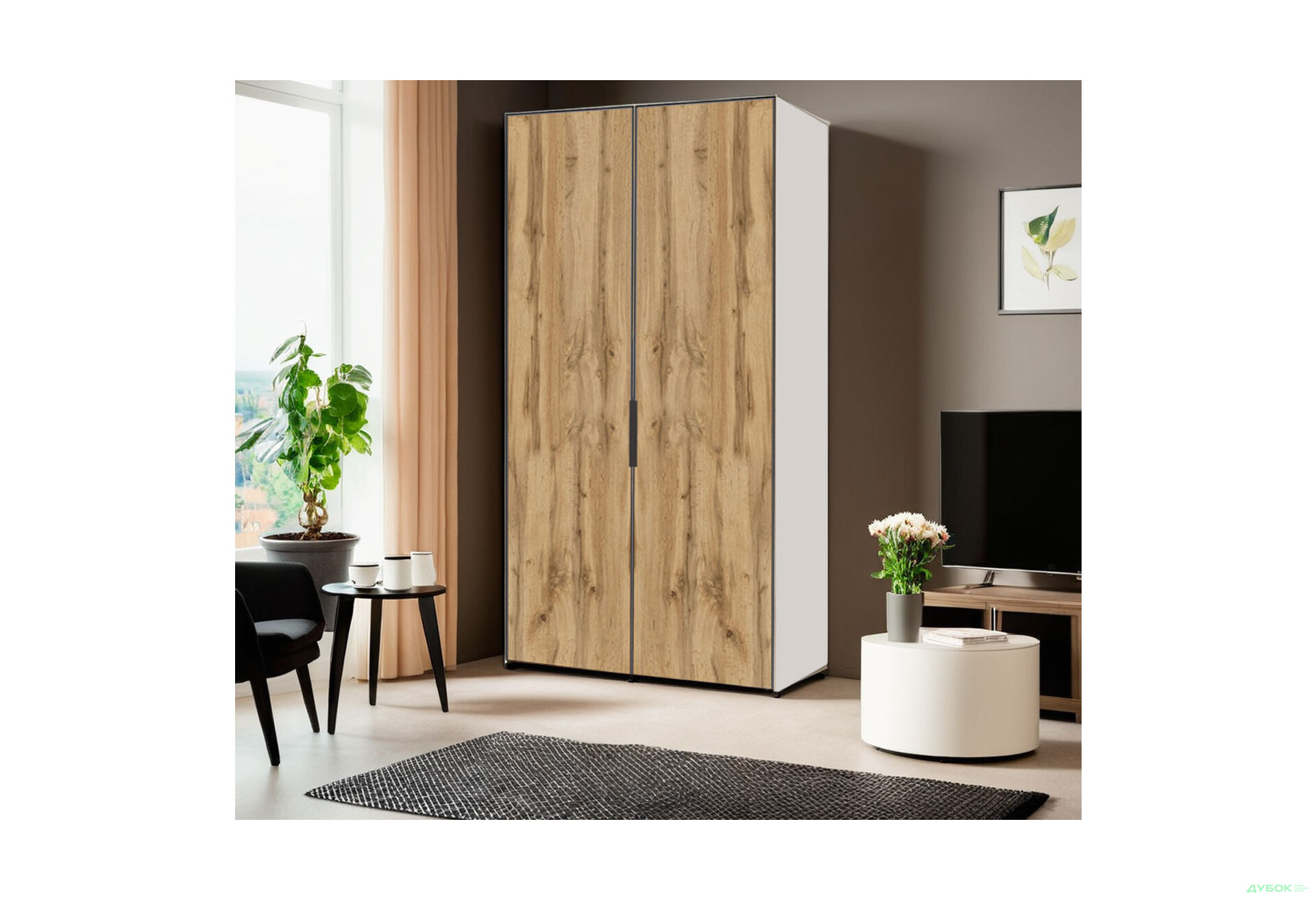 Шафа VIP-master Модус з 2 дверима 100 см, білий / дуб аппалачі - Зображення 2 Зображення 2 - Шафа VIP-master Модус з 2 дверима 100 см, білий / дуб аппалачі