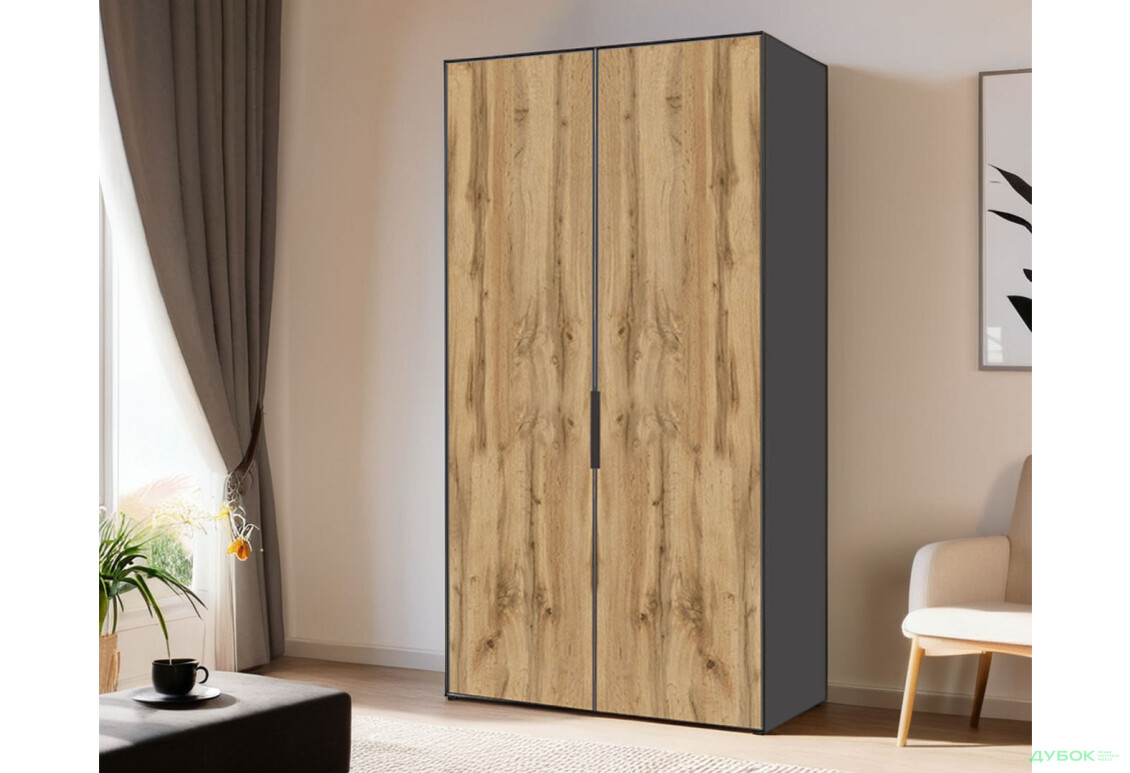 Шафа VIP-master Модус з 2 дверима 100 см, антрацит / дуб аппалачі - Зображення 2 Зображення 2 - Шафа VIP-master Модус з 2 дверима 100 см, антрацит / дуб аппалачі