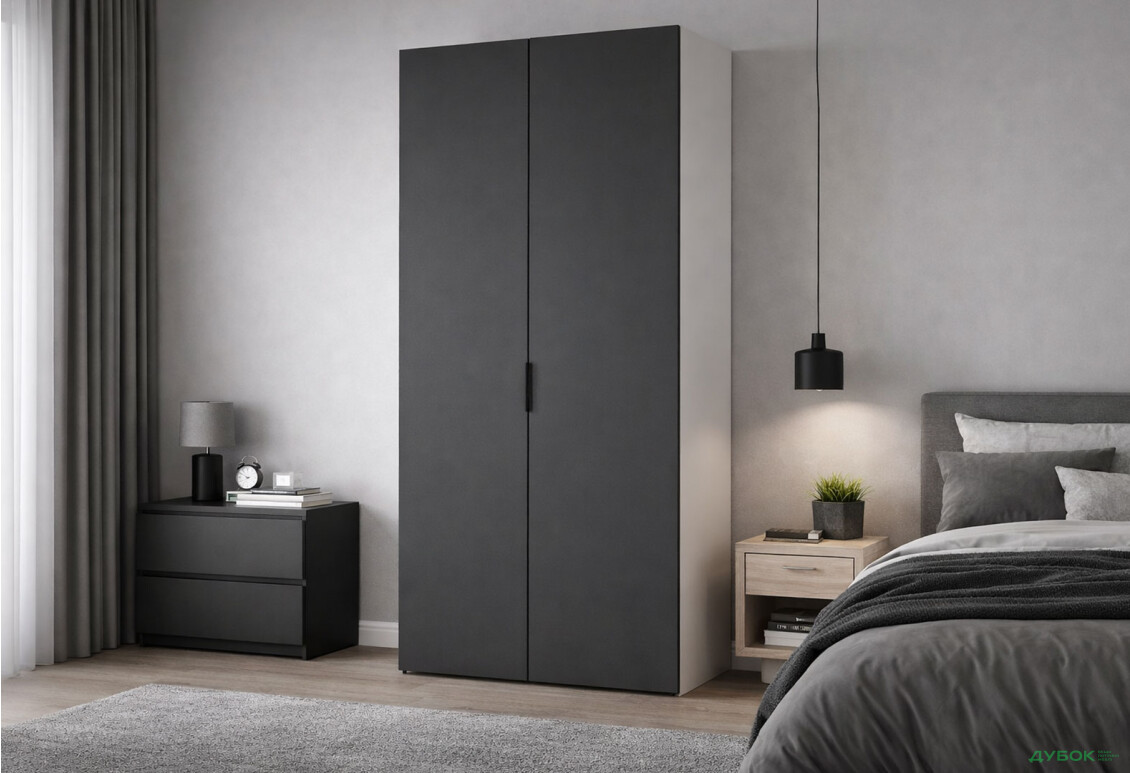 Зображення 2 - Шафа VIP-master Модус з 2 дверима 100 см, білий / антрацит