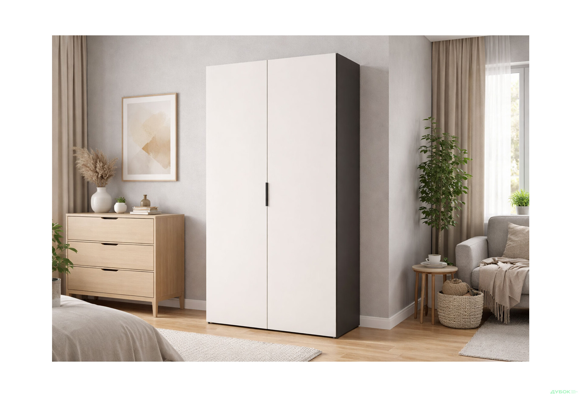 Изображение 2 - Шкаф Вип-Мастер Модус с 2 дверями 100 см, антрацит / белый