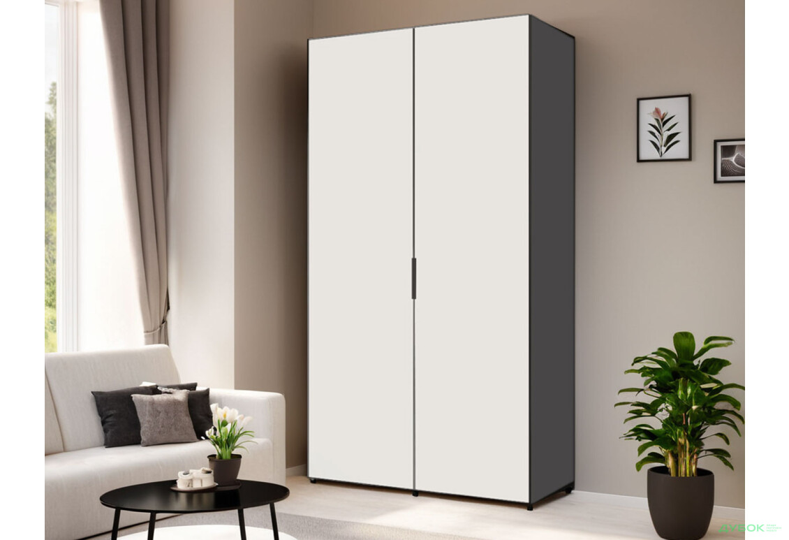 Шафа VIP-master Модус з 2 дверима 100 см, антрацит / білий - Зображення 2 Зображення 2 - Шафа VIP-master Модус з 2 дверима 100 см, антрацит / білий