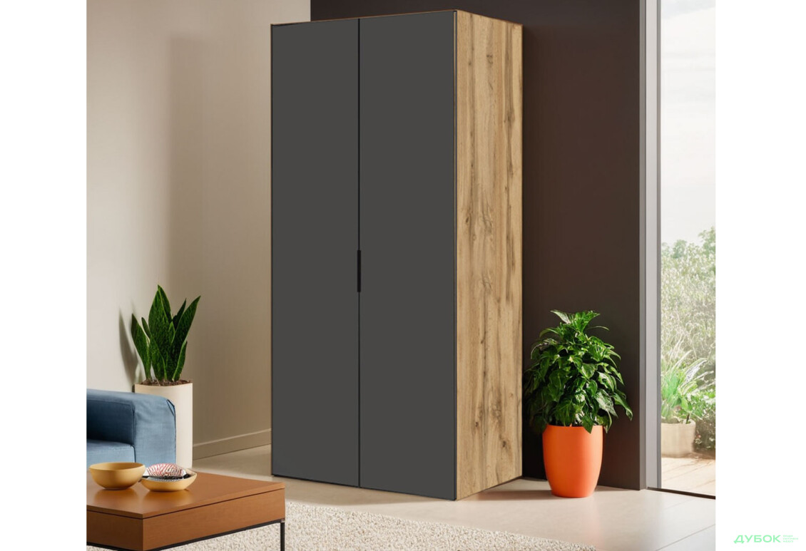 Шафа VIP-master Модус з 2 дверима 100 см, дуб аппалачі / антрацит - Зображення 2 Зображення 2 - Шафа VIP-master Модус з 2 дверима 100 см, дуб аппалачі / антрацит