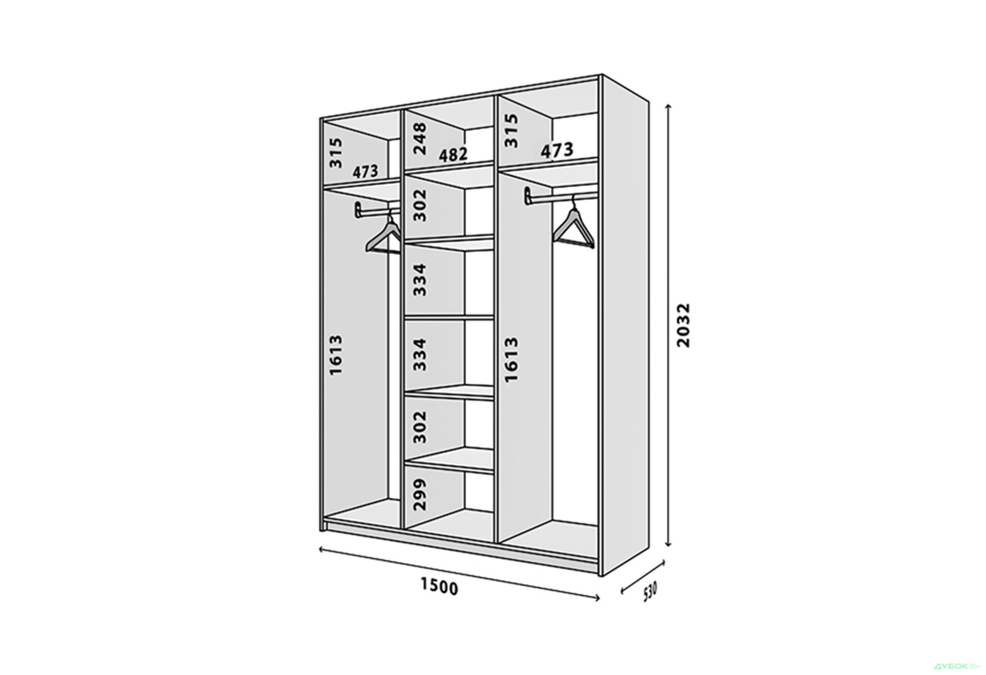 Шкаф Вип-Мастер Модус с зеркалом 150 см, белый - Изображение 3 Изображение 3 - Шкаф Вип-Мастер Модус с зеркалом 150 см, белый