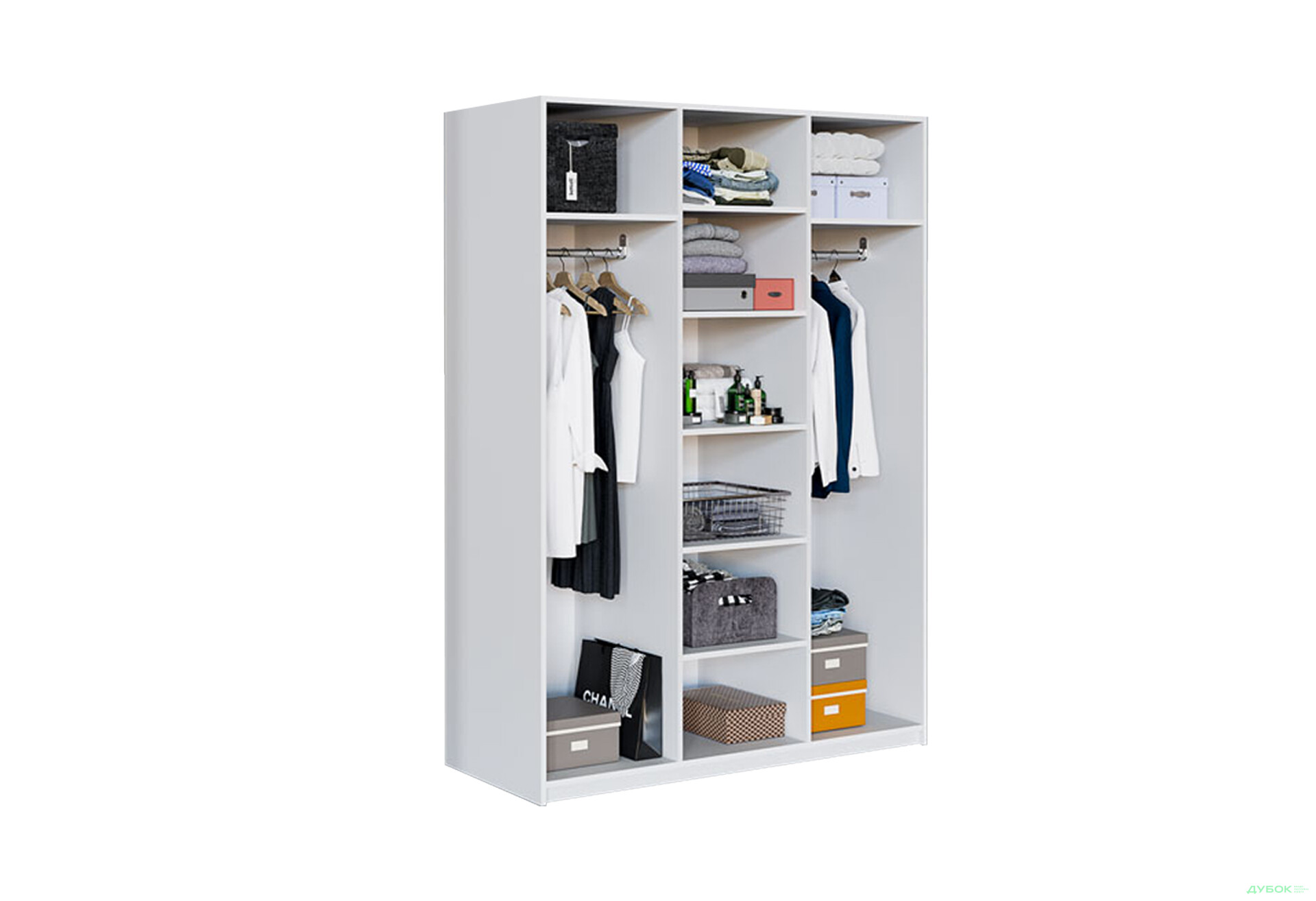 Шкаф Вип-Мастер Модус с зеркалом 150 см, белый - Изображение 2 Изображение 2 - Шкаф Вип-Мастер Модус с зеркалом 150 см, белый