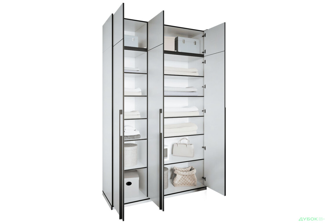 Шафа Moreli Ramo / Рамо R-0015 3-дверна з полицями та антресоллю 148,4 см, біла - Зображення 5 Зображення 5 - Шафа Moreli Ramo / Рамо R-0015 3-дверна з полицями та антресоллю 148,4 см, біла