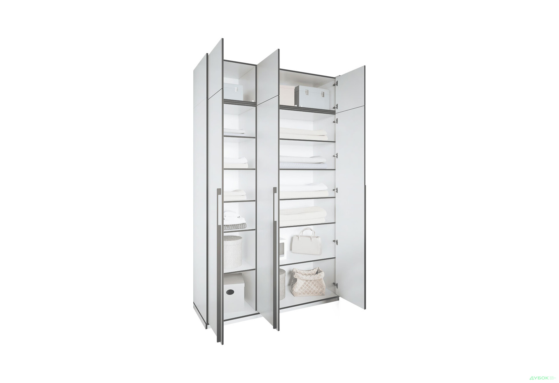 Изображение 4 - Шкаф Moreli Ramo / Рамо R-0015 3-дверный с полками и антресолью 148,4 см, дуб аппалачи