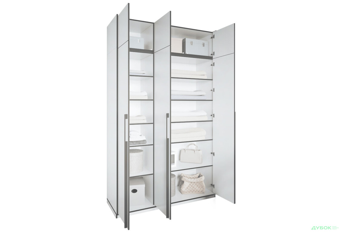 Шкаф Moreli Ramo / Рамо R-0015 3-дверный с полками и антресолью 148,4 см, дуб аппалачи - Изображение 4 Изображение 4 - Шкаф Moreli Ramo / Рамо R-0015 3-дверный с полками и антресолью 148,4 см, дуб аппалачи