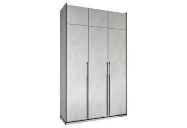 Шафа Moreli Ramo / Рамо R-0015 3-дверна з полицями та антресоллю 148,4 см, бетон тефра