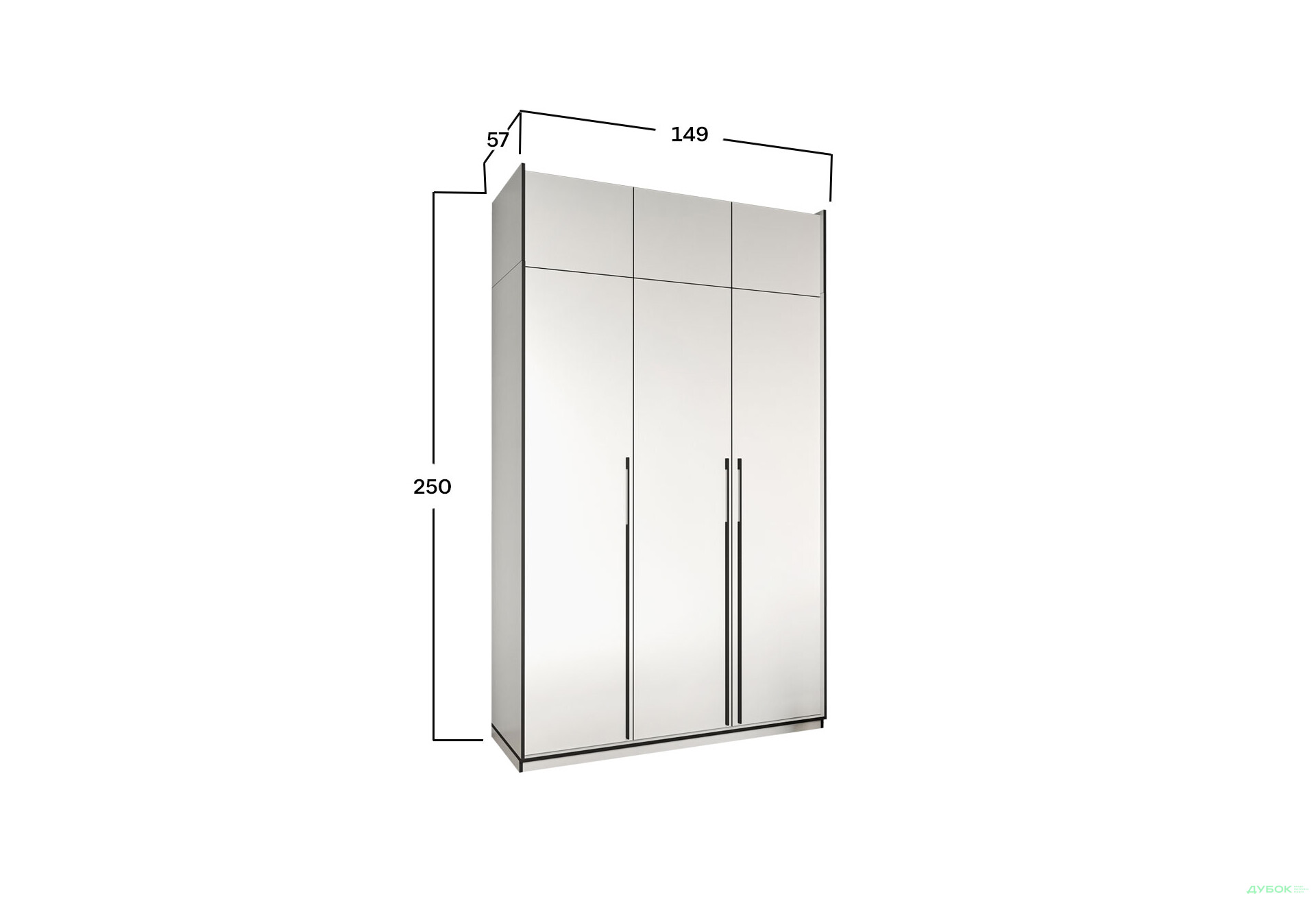 Изображение 4 - Шкаф Moreli Ramo / Рамо R-0016 3-дверный со штангой, полками и антресолью 148,4 см, белый