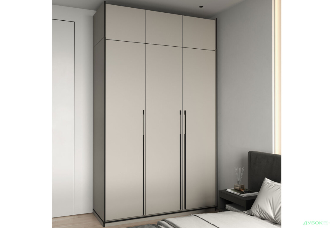 Шкаф Moreli Ramo / Рамо R-0016 3-дверный со штангой, полками и антресолью 148,4 см, кашемир - Изображение 2 Изображение 2 - Шкаф Moreli Ramo / Рамо R-0016 3-дверный со штангой, полками и антресолью 148,4 см, кашемир