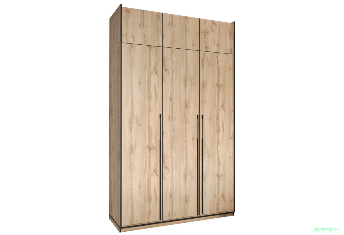 Шкаф Moreli Ramo / Рамо R-0016 3-дверный со штангой, полками и антресолью 148,4 см, дуб аппалачи