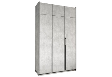 Шафа Moreli Ramo / Рамо R-0016 3-дверна зі штангою, полицями та антресоллю 148,4 см, бетон