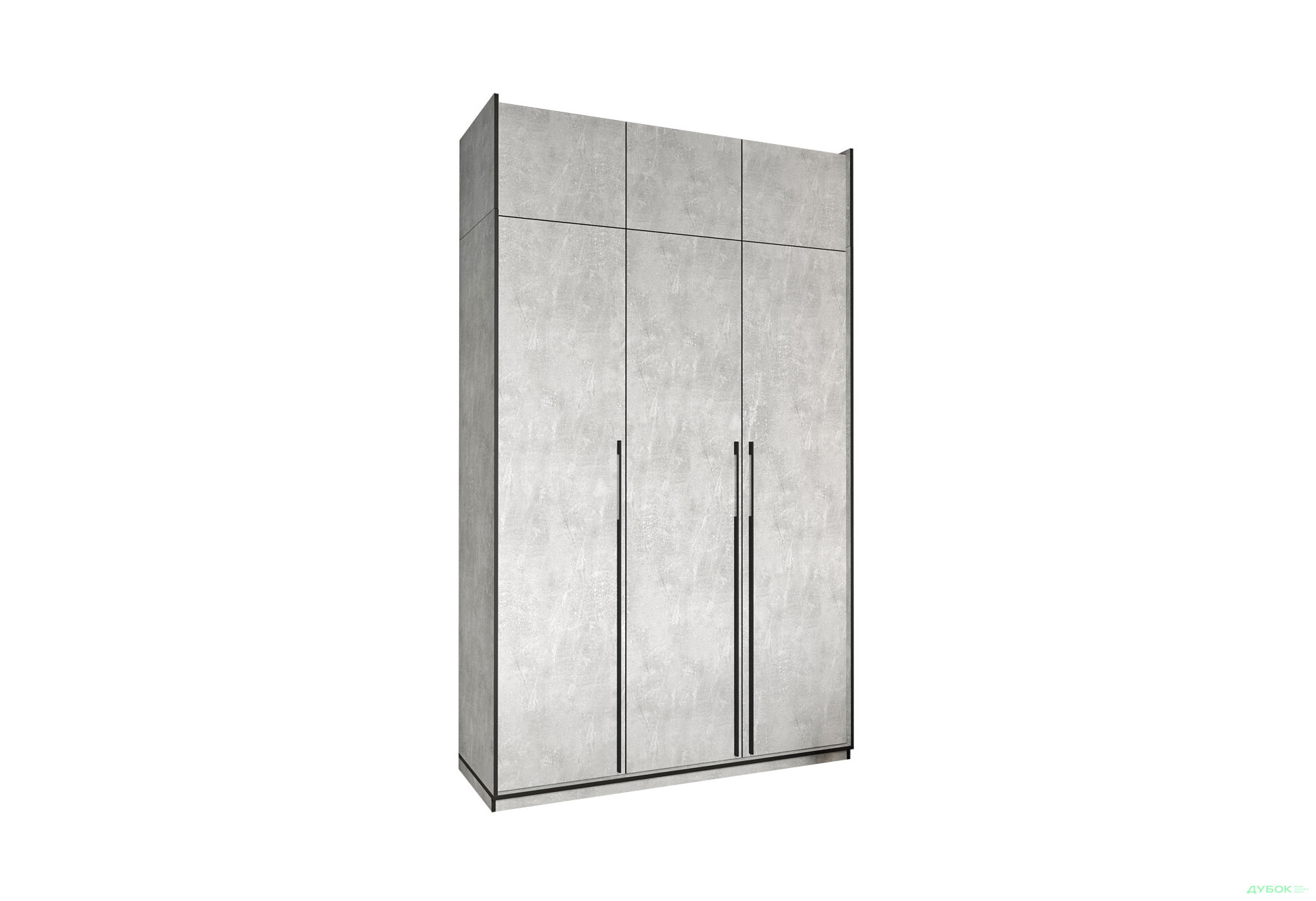 Шафа Moreli Ramo / Рамо R-0016 3-дверна зі штангою, полицями та антресоллю 148,4 см, бетон - Зображення 1 Зображення 1 - Шафа Moreli Ramo / Рамо R-0016 3-дверна зі штангою, полицями та антресоллю 148,4 см, бетон