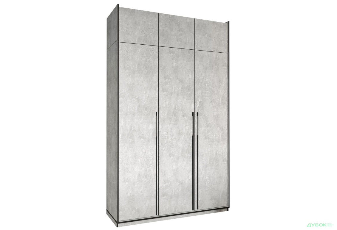 Шафа Moreli Ramo / Рамо R-0016 3-дверна зі штангою, полицями та антресоллю 148,4 см, бетон - Зображення 1 Зображення 1 - Шафа Moreli Ramo / Рамо R-0016 3-дверна зі штангою, полицями та антресоллю 148,4 см, бетон