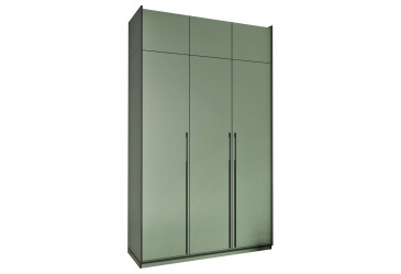 Шафа Moreli Ramo / Рамо R-0016 3-дверна зі штангою, полицями та антресоллю 148,4 см, зелений димчастий