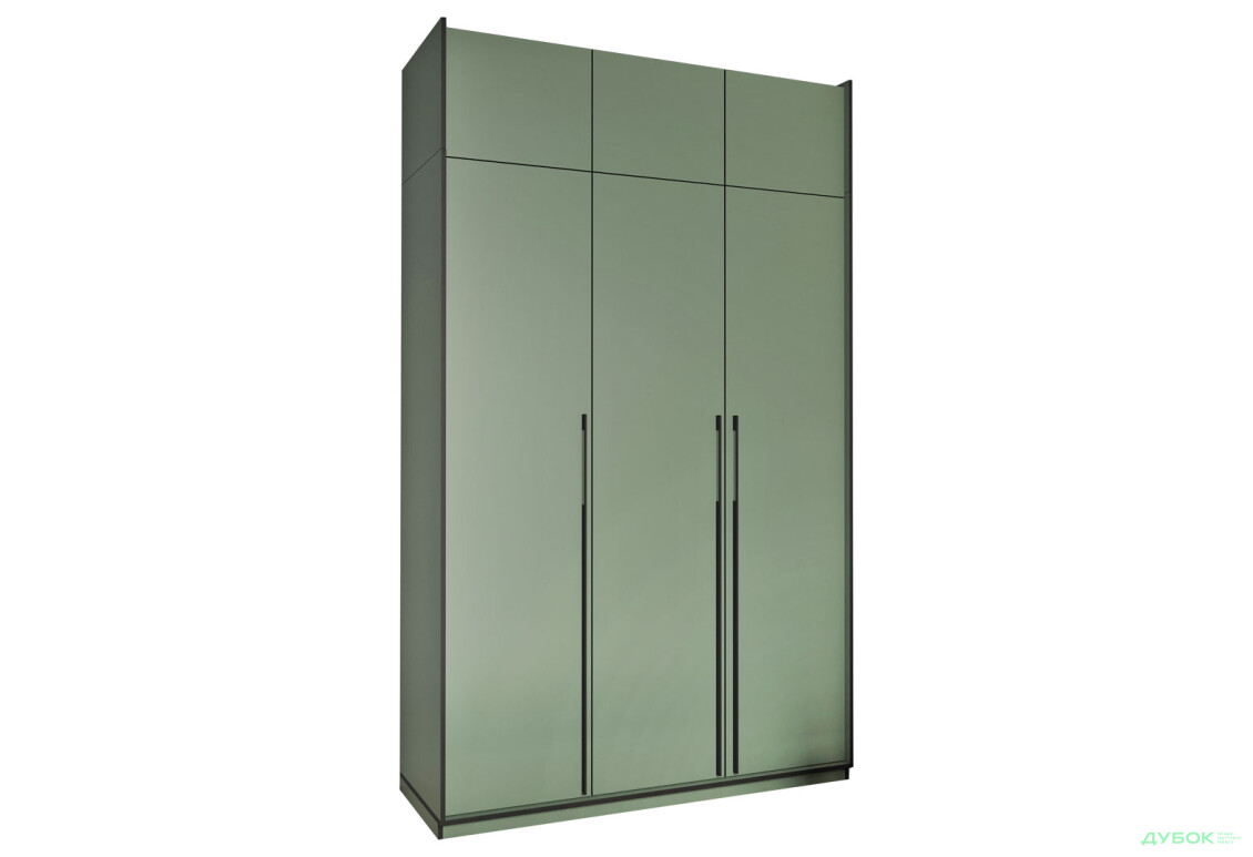 Шафа Moreli Ramo / Рамо R-0016 3-дверна зі штангою, полицями та антресоллю 148,4 см, зелений димчастий - Зображення 1 Зображення 1 - Шафа Moreli Ramo / Рамо R-0016 3-дверна зі штангою, полицями та антресоллю 148,4 см, зелений димчастий