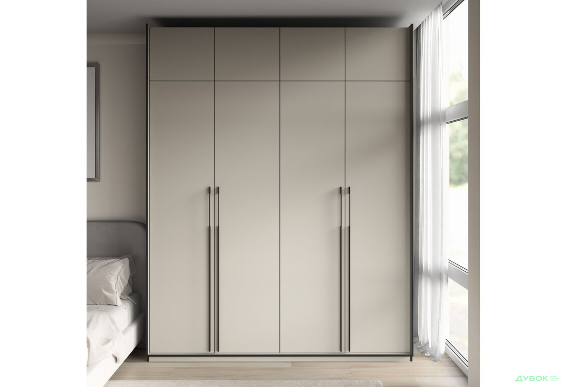 Шкаф Moreli Ramo / Рамо R-0017 4-дверный с полками и антресолью 196,8 см, кашемир - Изображение 2 Изображение 2 - Шкаф Moreli Ramo / Рамо R-0017 4-дверный с полками и антресолью 196,8 см, кашемир