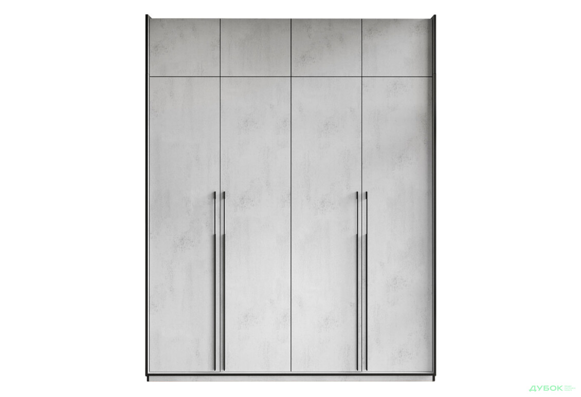 Шафа Moreli Ramo / Рамо R-0017 4-дверна з полицями та антресоллю 196,8 см, бетон тефра - Зображення 1 Зображення 1 - Шафа Moreli Ramo / Рамо R-0017 4-дверна з полицями та антресоллю 196,8 см, бетон тефра
