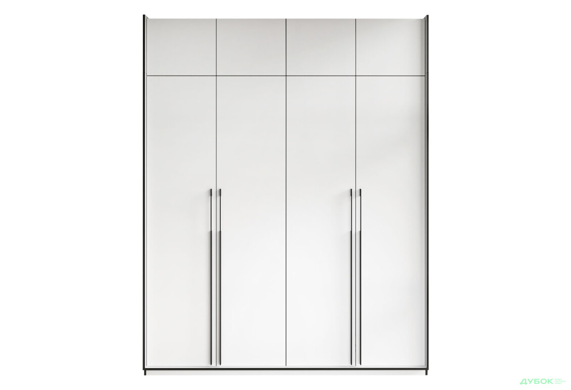 Шафа Moreli Ramo / Рамо R-0019 4-дверна зі штангою зліва, полицями та антресоллю 196,8 см, біла - Зображення 1 Зображення 1 - Шафа Moreli Ramo / Рамо R-0019 4-дверна зі штангою зліва, полицями та антресоллю 196,8 см, біла