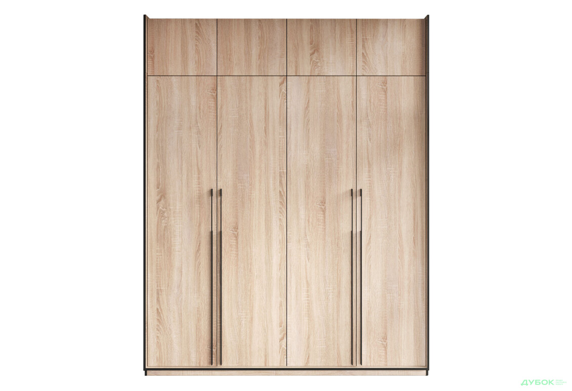 Шкаф Moreli Ramo / Рамо R-0020 4-дверный со штангой справа, полками и антресолью 196,8 см, дуб сонома - Изображение 1 Изображение 1 - Шкаф Moreli Ramo / Рамо R-0020 4-дверный со штангой справа, полками и антресолью 196,8 см, дуб сонома