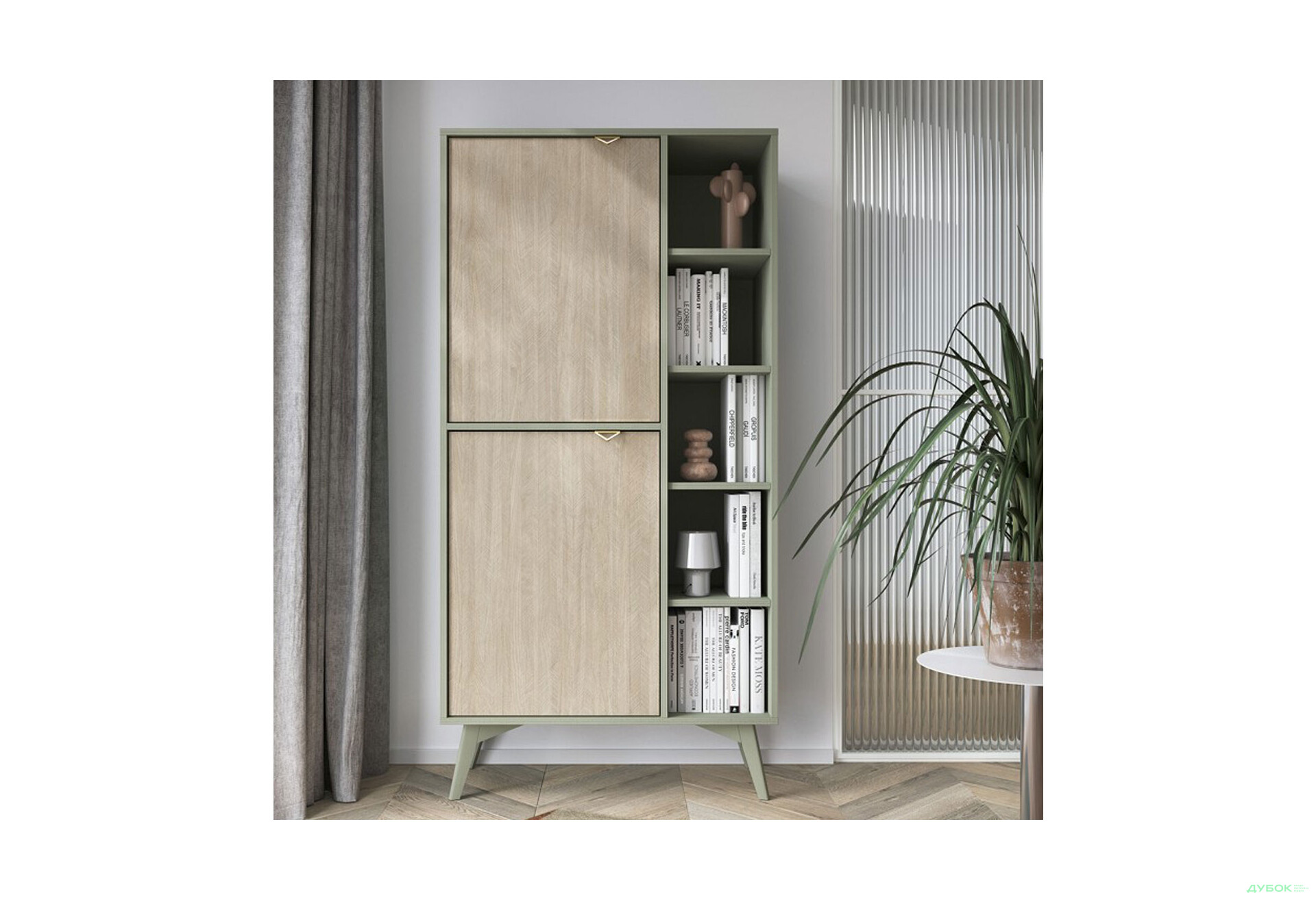 Зображення 4 - Шафа-стелаж комбінований Perfect Home Форест / Forest RG80 80 см, евкаліпт / ялиця сканді