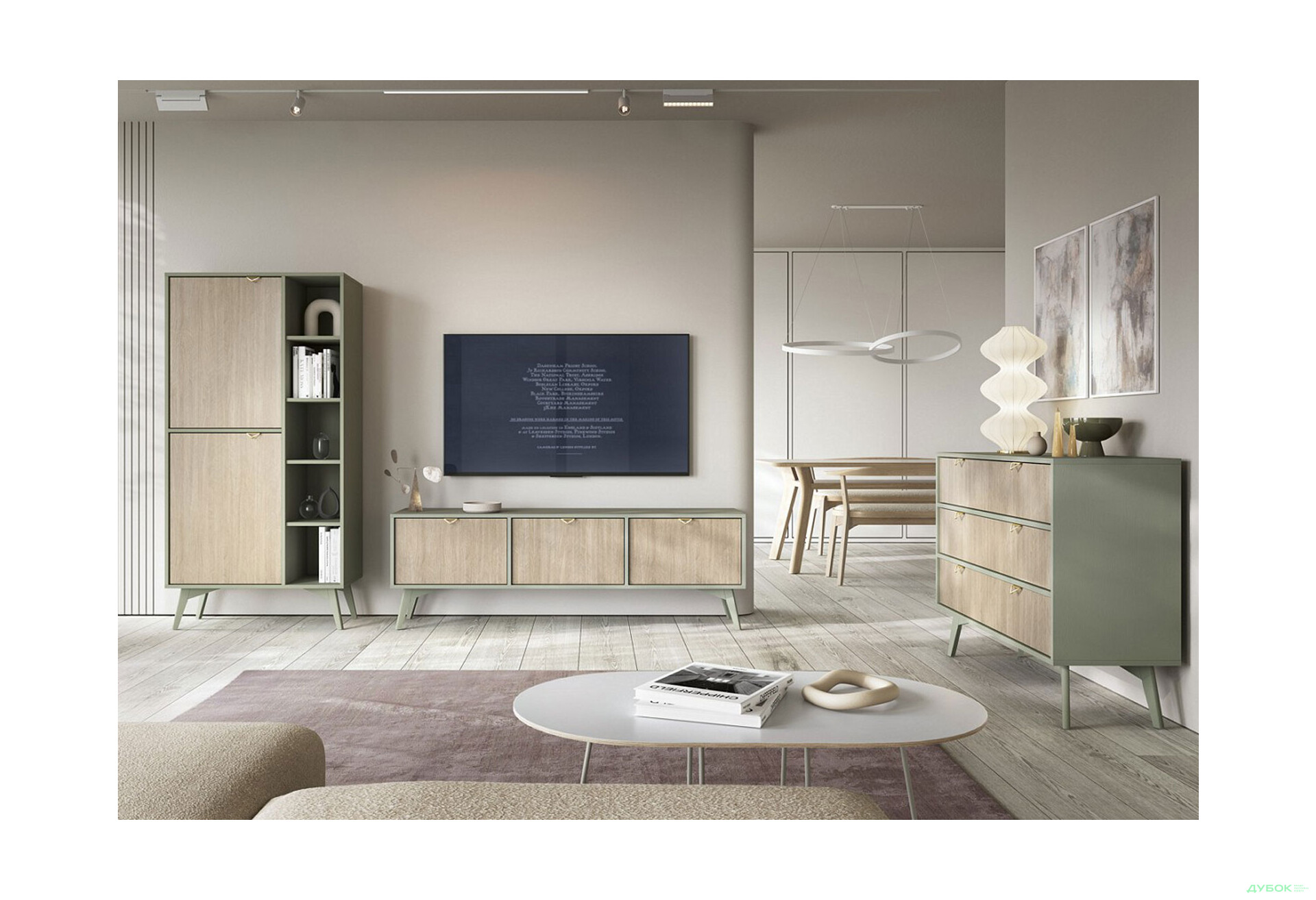 Вітальня Perfect Home Форест / Forest, евкаліпт / ялиця сканді - Зображення 1 Зображення 1 - Вітальня Perfect Home Форест / Forest, евкаліпт / ялиця сканді